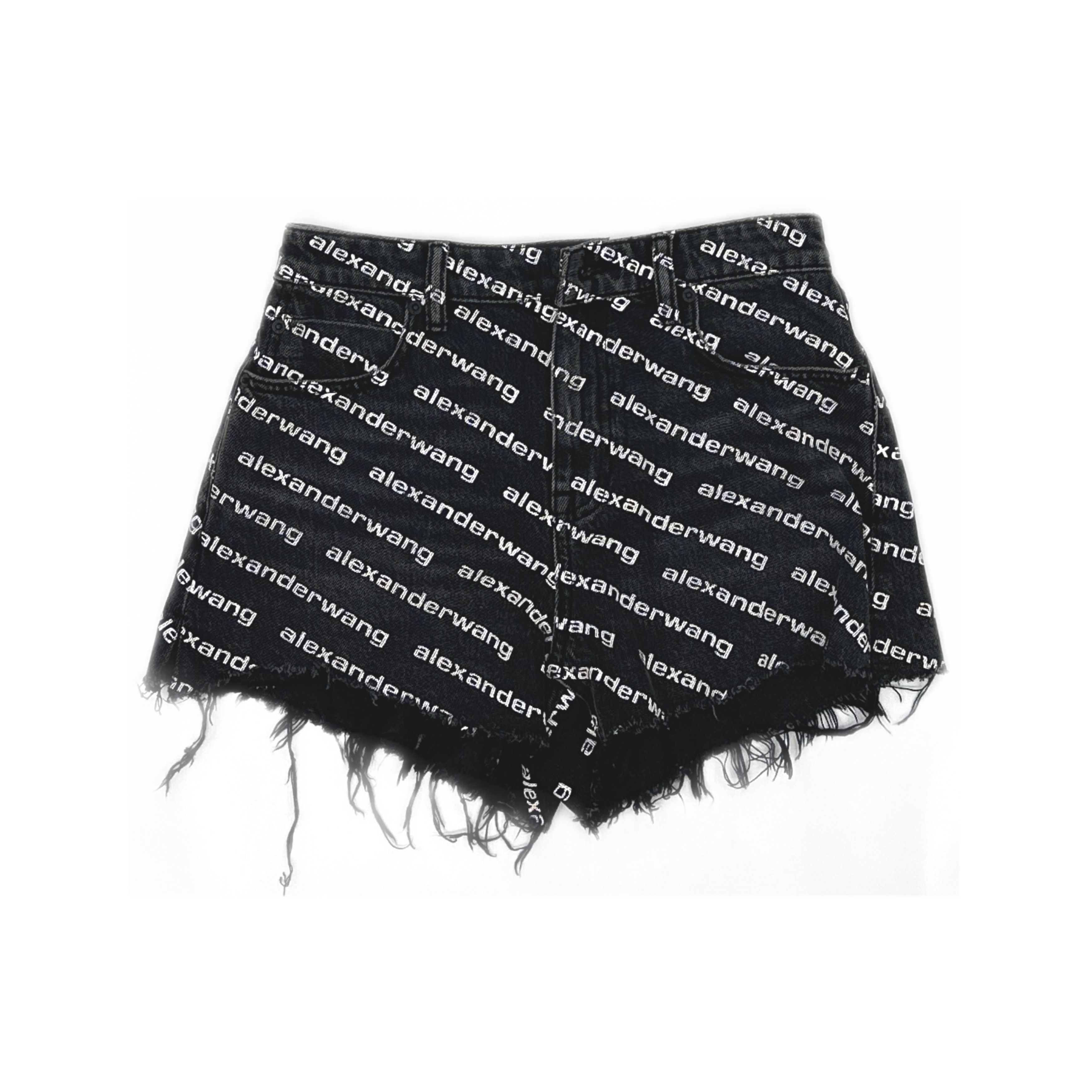 Alexander Wang Alexander Wang Logo Print Denim Shorts Size 27 Size 27" / US 4 / IT 40 - 1 Thumbnail