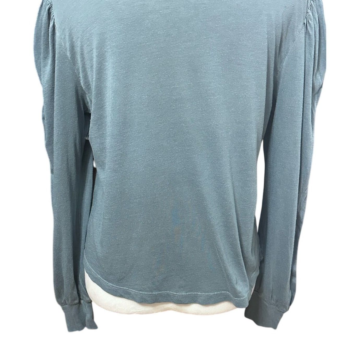 Treasure & Bond Treasure & Bond Long Sleeve Round Neck Ribbed Cuff Blue XS Size XS / US 0-2 / IT 36-38 - 6 Thumbnail
