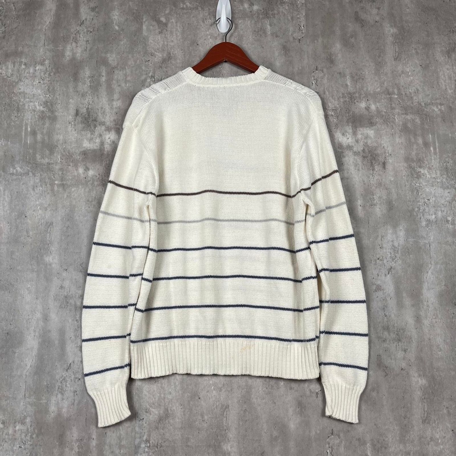 Vintage Vintage 1990s Tonal Striped Kitted Sweater Made In USA Size US XL / EU 56 / 4 - 3 Thumbnail