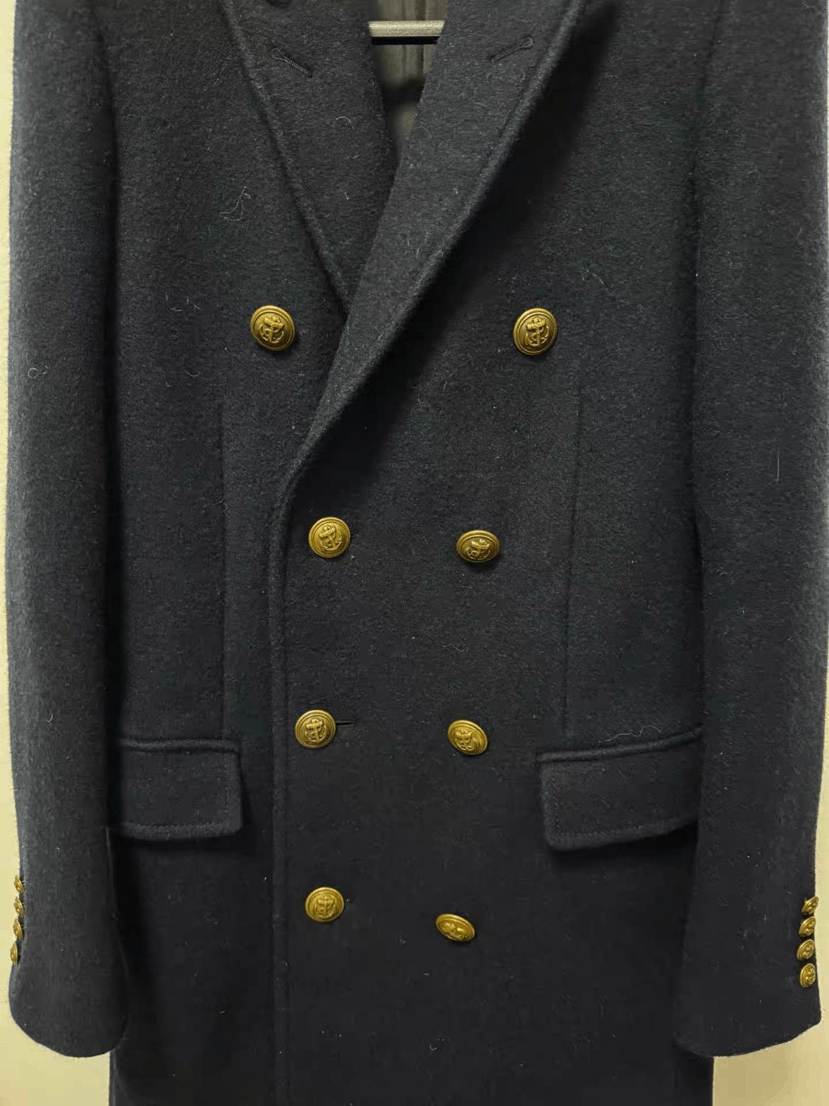 Saint Laurent Paris Sz 48 Saint Laurent Paris 13AW Runway Navy Coat-2508 Size US M / EU 48-50 / 2 - 3 Thumbnail