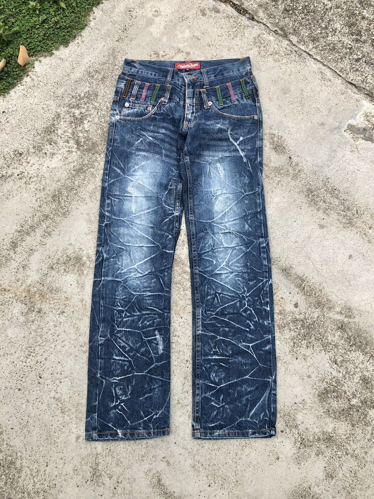 Japanese Brand ELECTRIC WASH DOUBLE WAIST BY NYLAUS JEANS Size US 29 - 1 Thumbnail