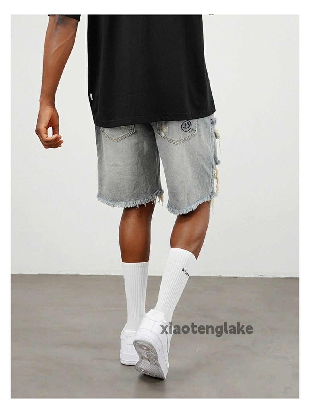 Jean × Vintage washed faded skate hiphop damaged ripped shorts Size US 36 / EU 52 - 6 Thumbnail
