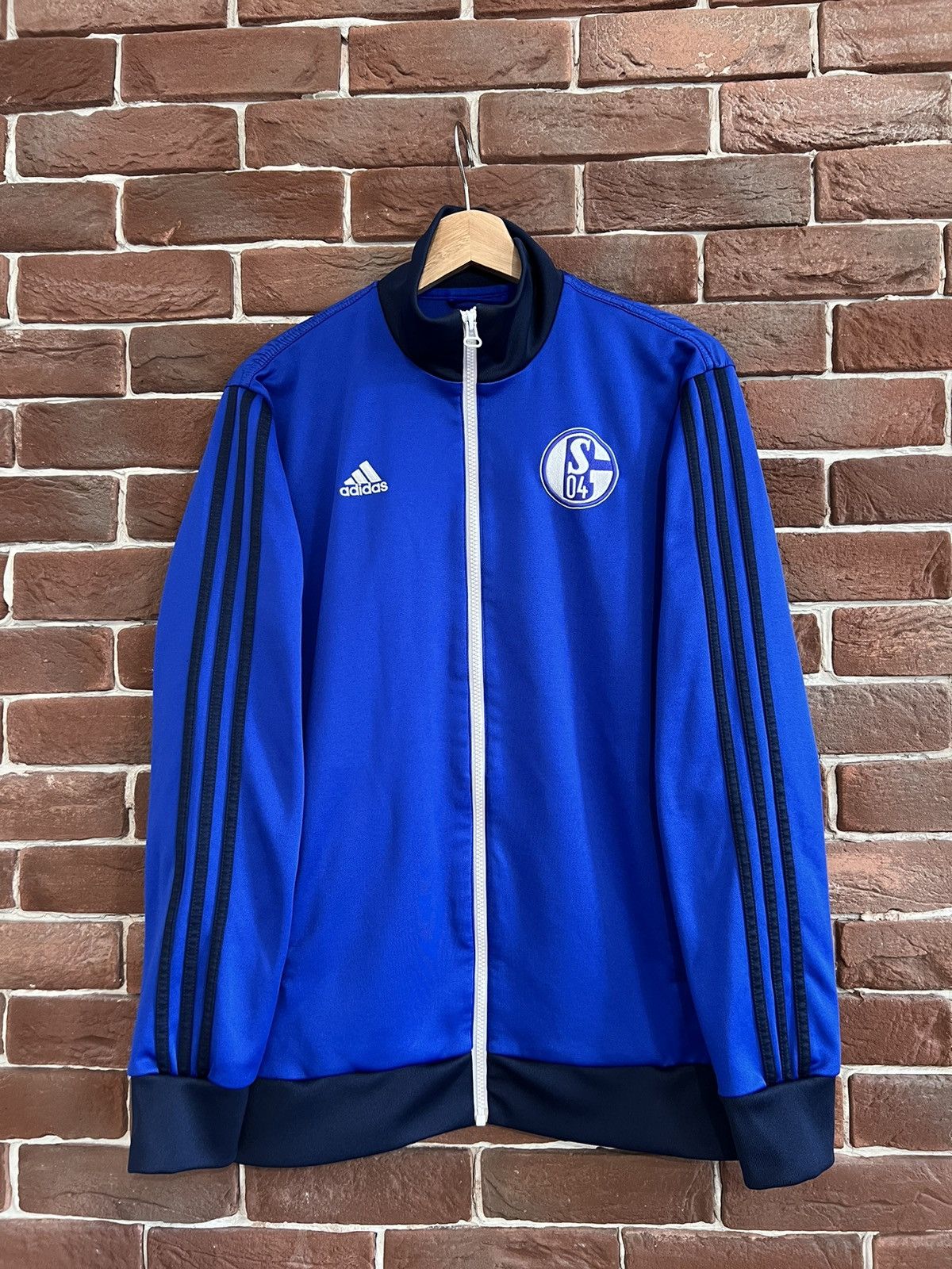Adidas 2014 Adidas Schalke 04 Football Soccer Track Jacket M Blue Size US M / EU 48-50 / 2 - 1 Thumbnail