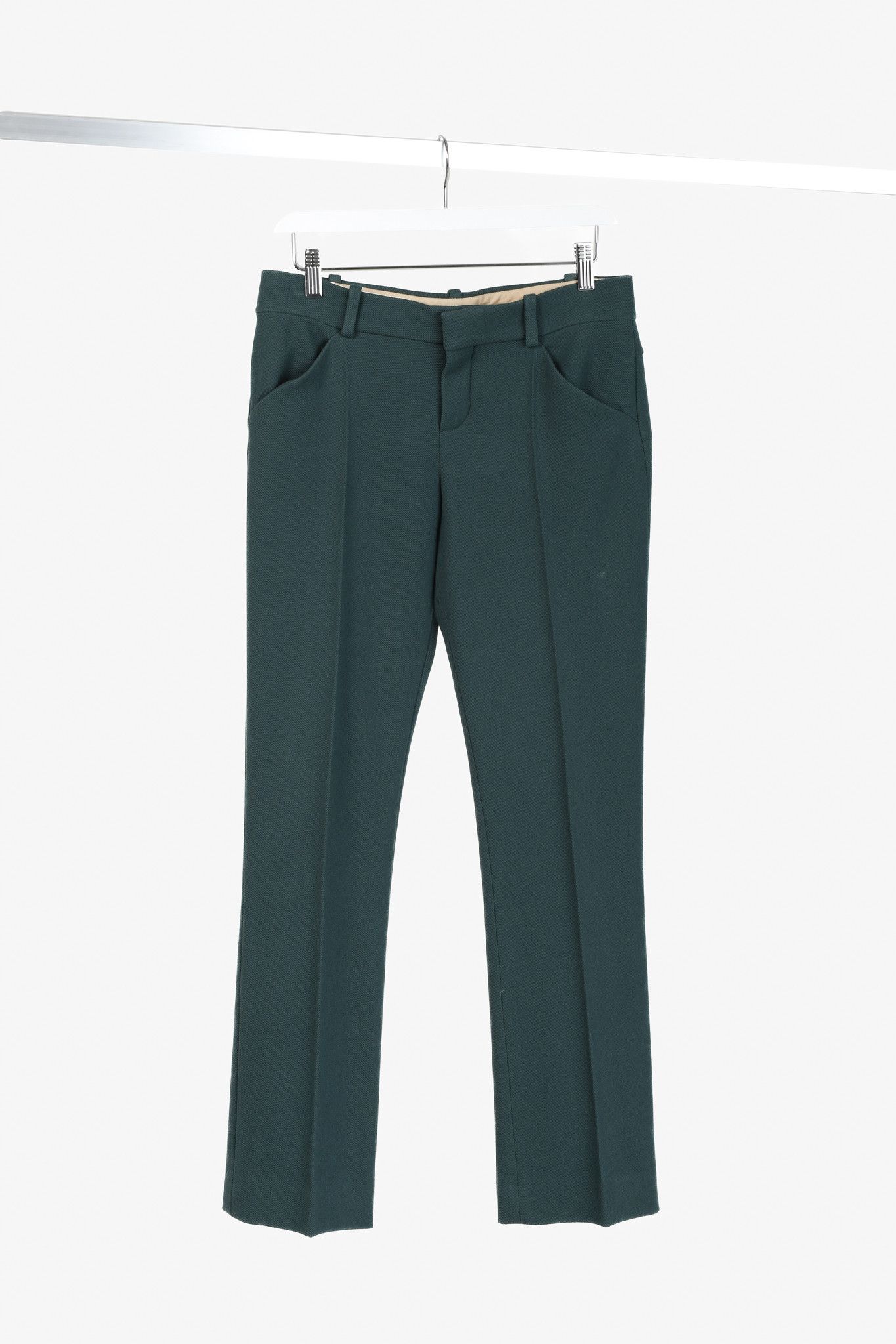 Chloe Chloe Green Wool Trouser Pants Size 30" / US 8 / IT 44 - 1 Thumbnail