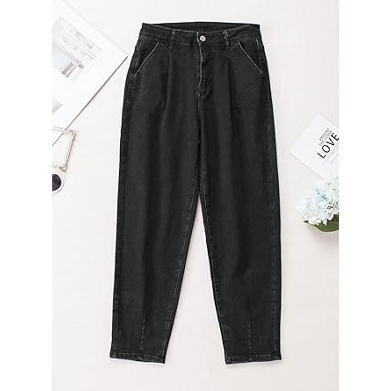 Other EVALESS Womens Baggy Jeans High Waisted Stretchy pants Size 32" / US 10 / IT 46 - 6 Thumbnail