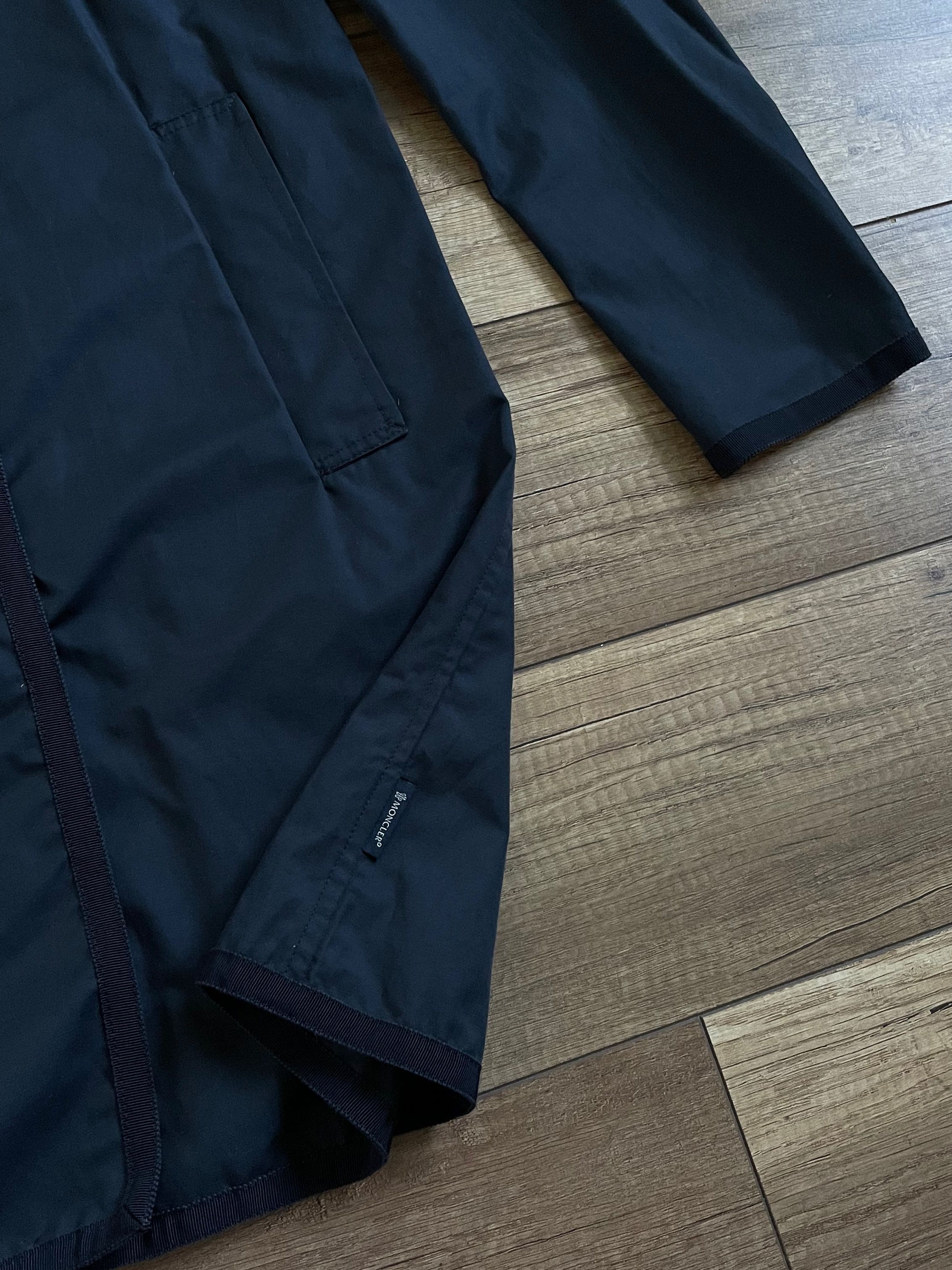 Moncler Moncler Womens Navy Blue Citron Cotton Trench Coat Jacket Size L / US 10 / IT 46 - 4 Thumbnail