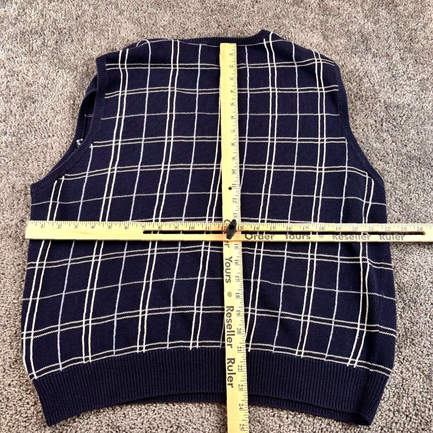 Polo Ralph Lauren VINTAGE Polo Ralph Lauren Sweater Vest Shirt Mens XL Navy Windowpane V Neck Linen 90s Size US XL / EU 56 / 4 - 4 Thumbnail