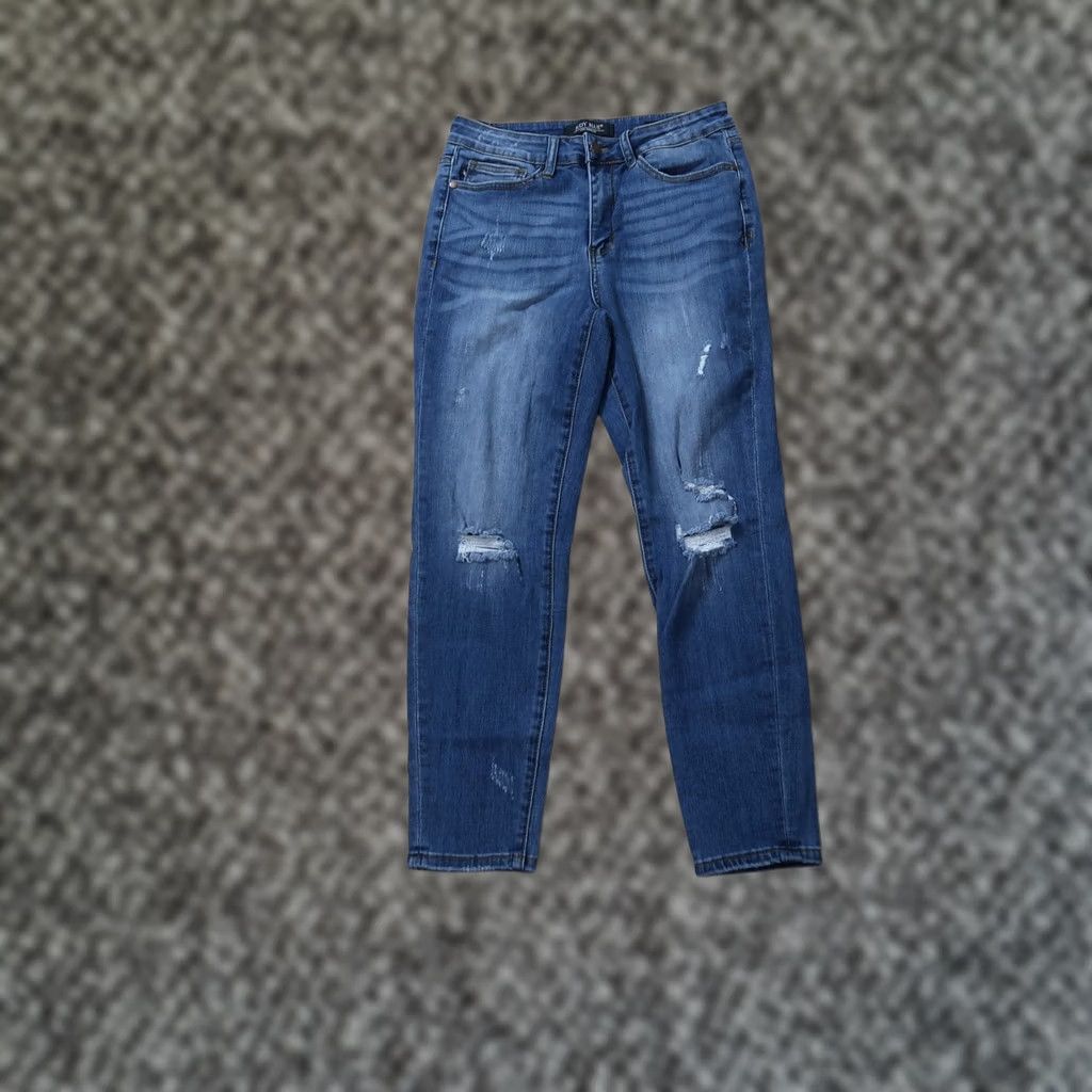 Denime Judy Blue Relaxed Straight Leg Jeans Women's 29 Blue Stretch Denim Size 29" - 1 Thumbnail