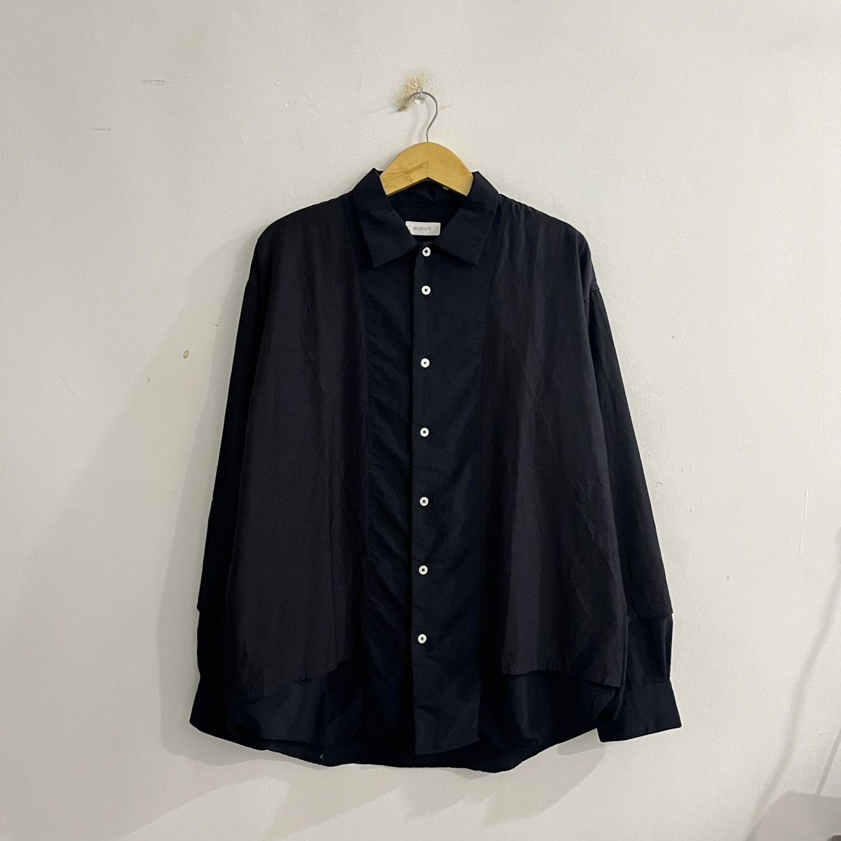 Issey Miyake En Route - Layered Ls Button Up Shirt Size US L / EU 52-54 / 3 - 1 Thumbnail