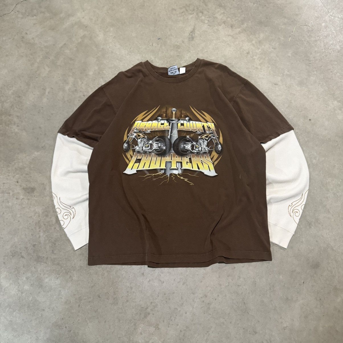 West Coast Choppers Vintage Orange County Choppers Thermal Lined Shirt Size US L / EU 52-54 / 3 - 1 Thumbnail
