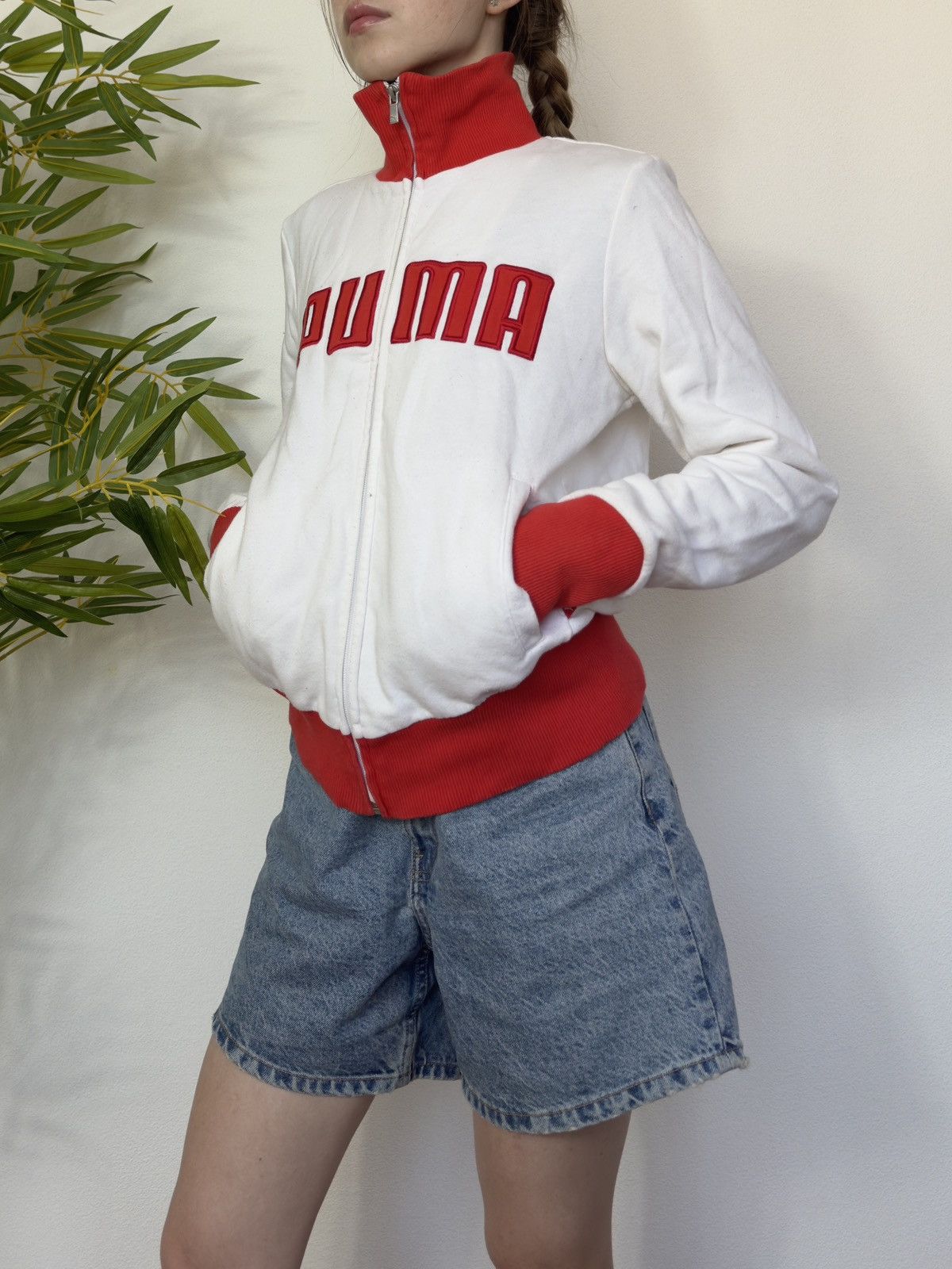 image of Puma Y2K 2000S Zip Sweatshirt in Red, Women's (Size Medium)