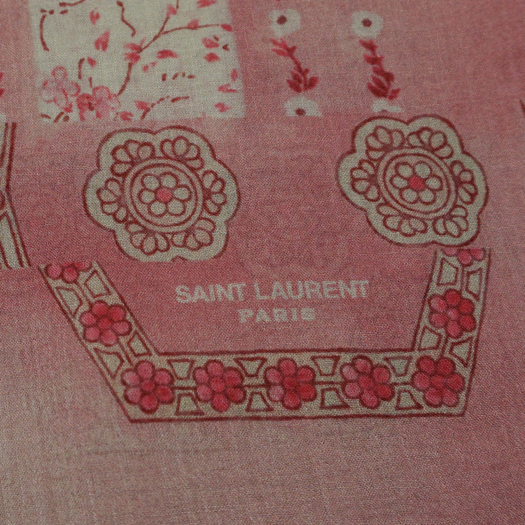 Saint Laurent Paris Saint Laurent Paris SS15 "Psych Rock" Floral Scarf Size ONE SIZE - 4 Thumbnail
