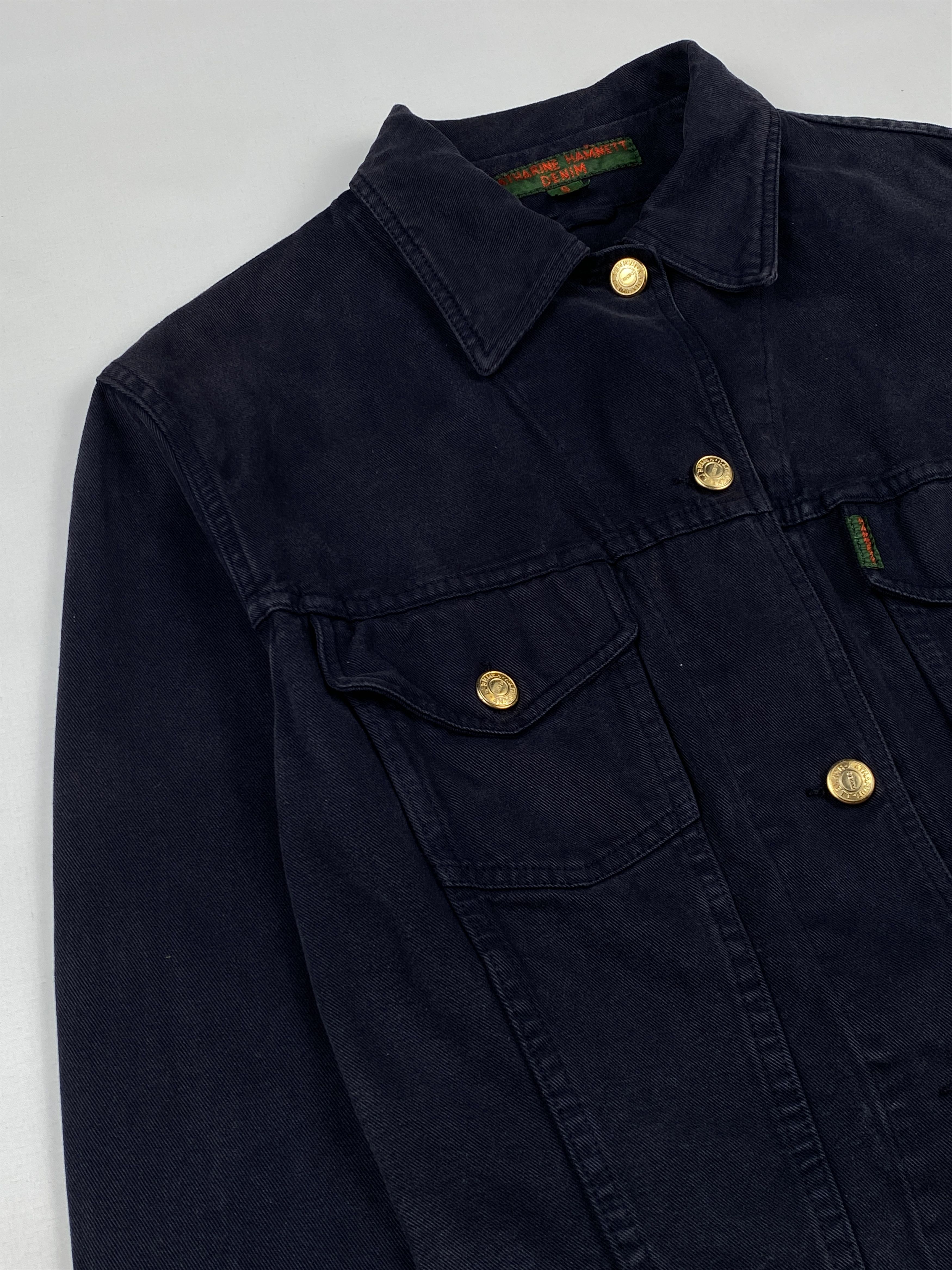 Katharine Hamnett London Gold Tone Buttons Denim Jacket Size S / US 4 / IT 40 - 6 Thumbnail