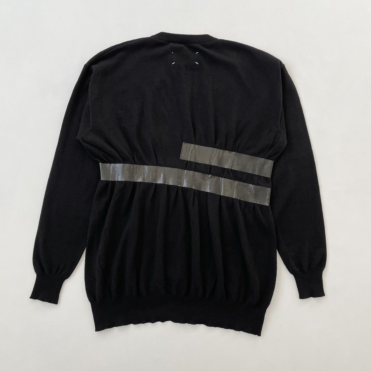 Maison Margiela A/W 09 Black Wool ‘Tape’ Effect Sweater Size US L / EU 52-54 / 3 - 11 Thumbnail