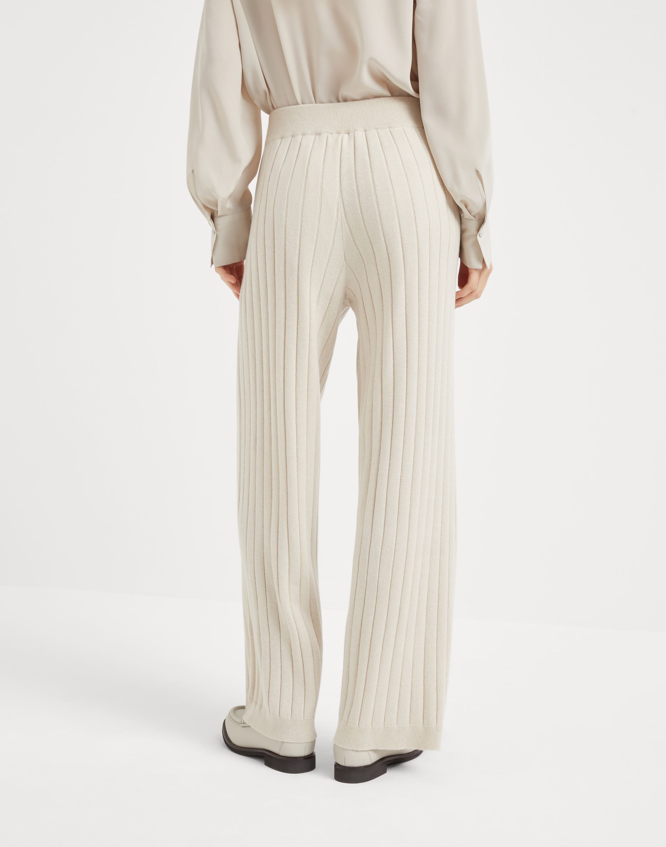 Brunello Cucinelli o1la1rc1a1025 Cashmere Pants in Ivory Size 27" / US 4 / IT 40 - 2 Thumbnail