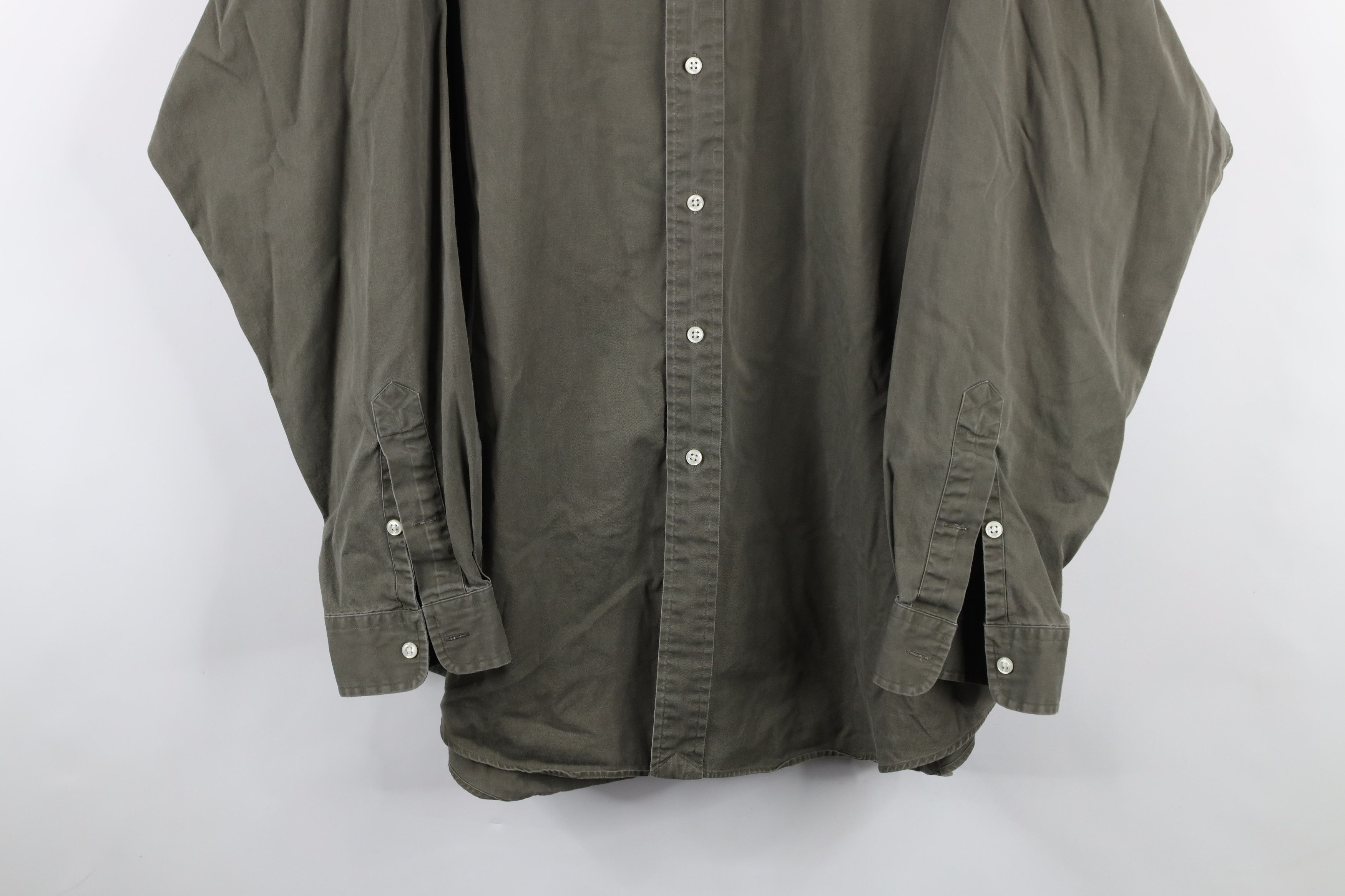 Ralph Lauren × Vintage Vintage 90s Ralph Lauren Collared Button Down Shirt Green Size US XL / EU 56 / 4 - 3 Thumbnail