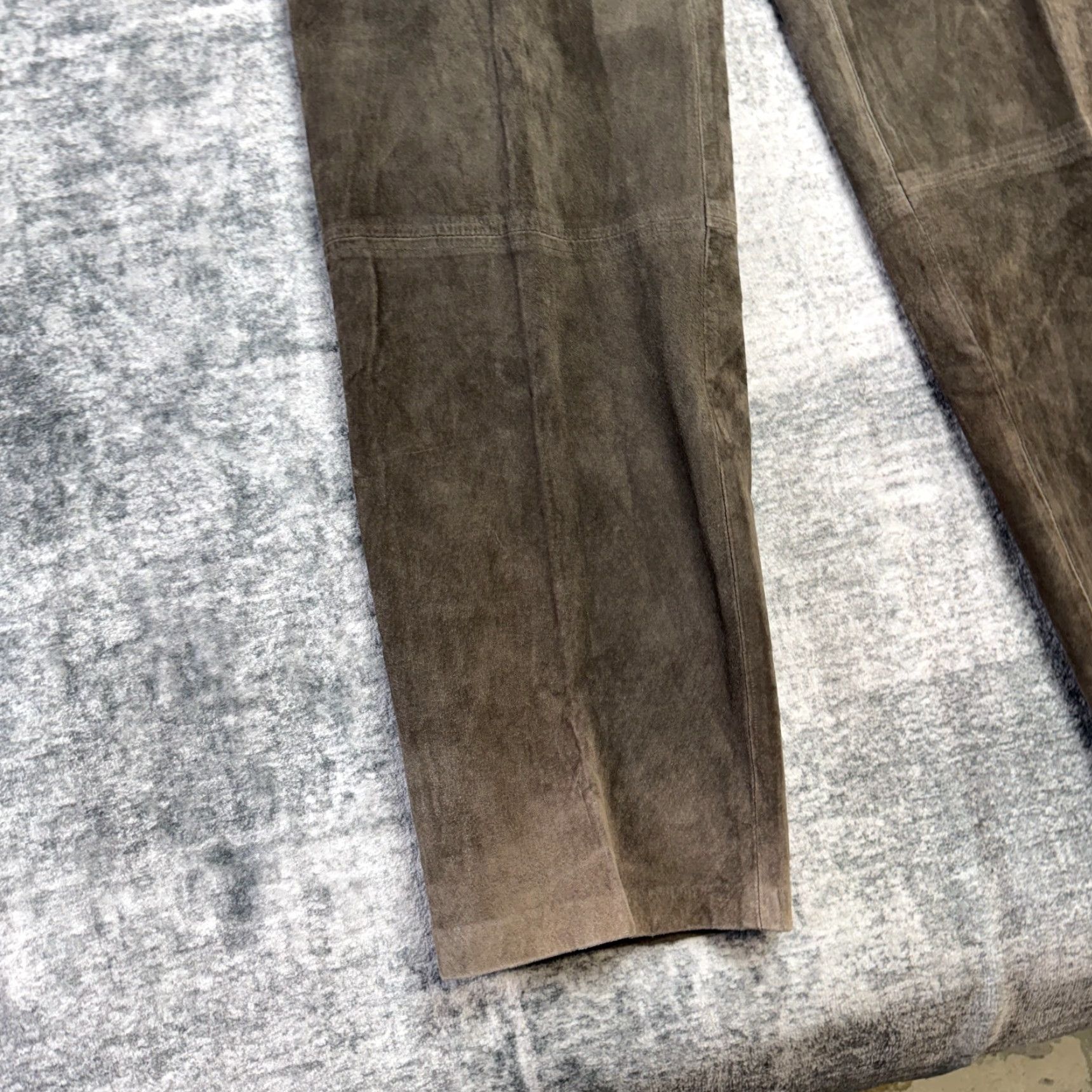 Vintage Sigrid Olsen Leather Pants Womens 14 Brown Suede Straight Trouser Western Boho Denim? Size 36" / US 14 / IT 50 - 5 Thumbnail