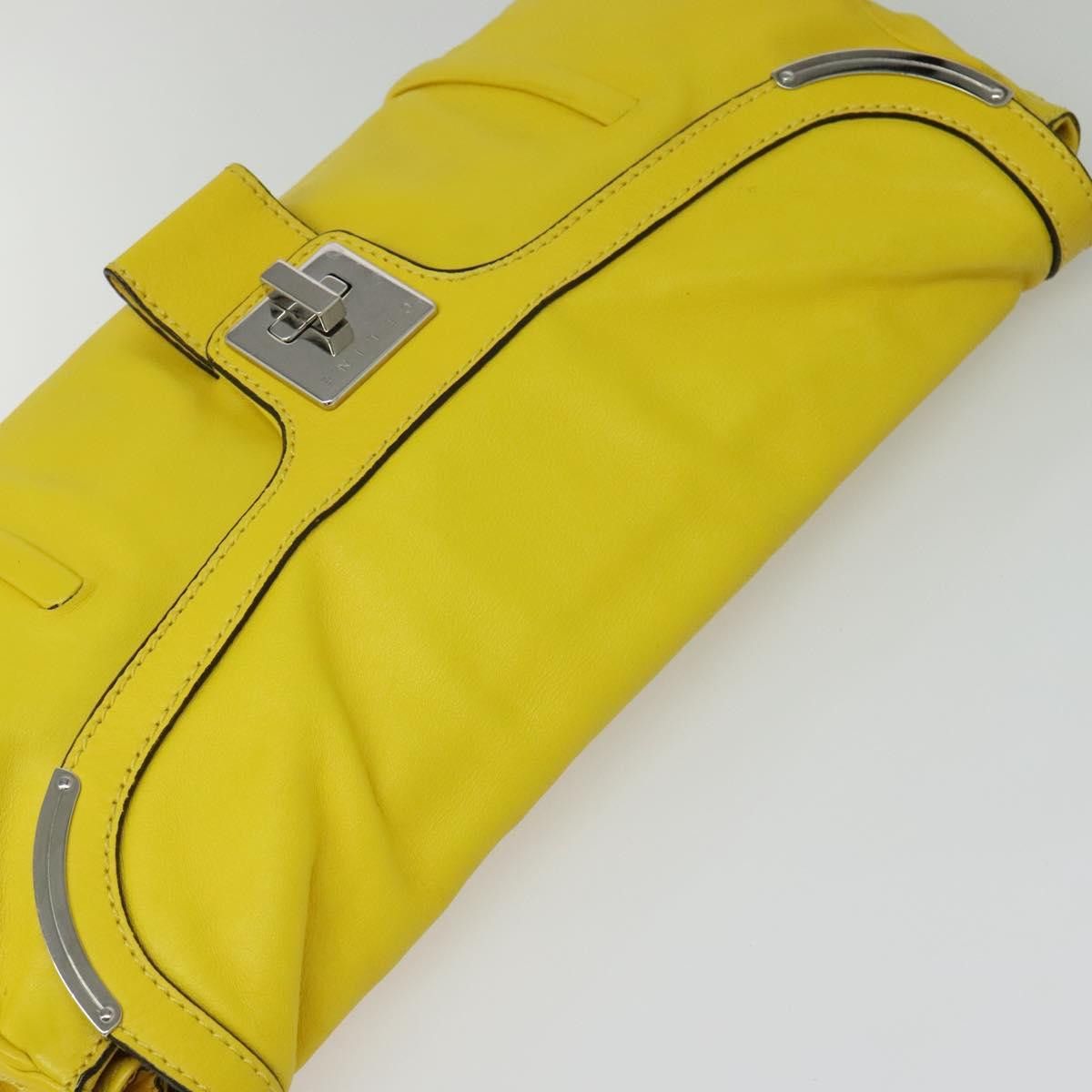 Celine CELINE Chain Shoulder Bag Leather Yellow Silver Size ONE SIZE - 6 Thumbnail