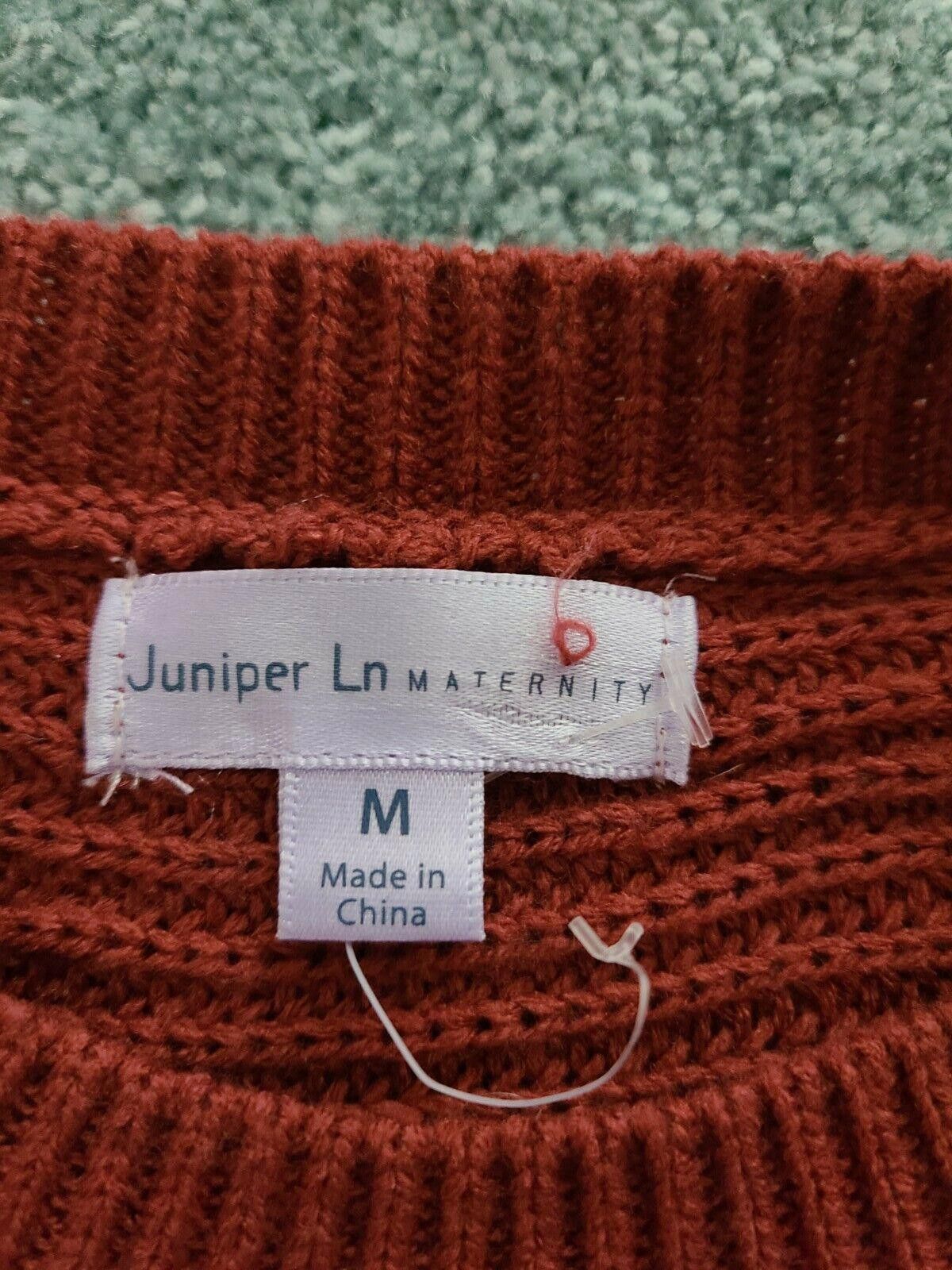 Designer Juniper Ln Maternity Sweater medium Rust Maroon Buttons 3/4 Size M / US 6-8 / IT 42-44 - 2 Thumbnail