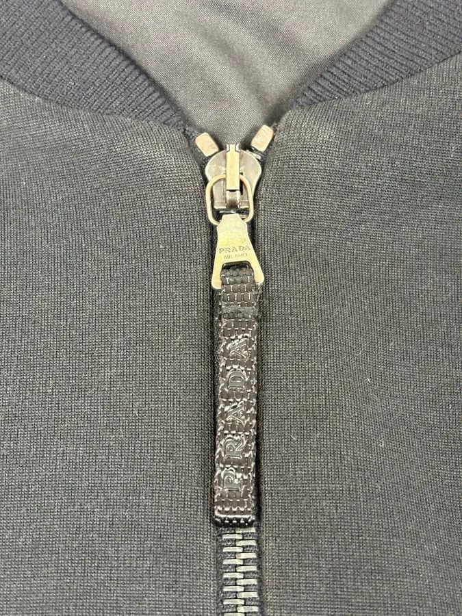 Prada 2000s Prada Black Minimalist Hybrid Zip-up Sweater Size US S / EU 44-46 / 1 - 9 Thumbnail