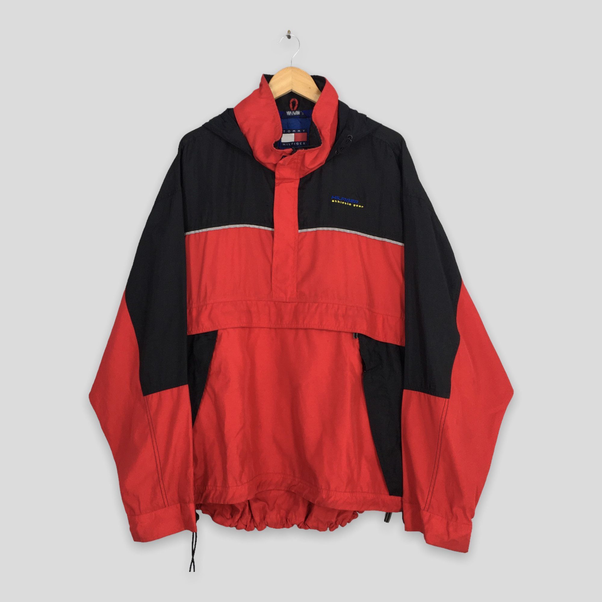 Tommy Hilfiger Vintage Tommy Hilfiger Red Hoodie Zipper Jacket XLarge Size US XL / EU 56 / 4 - 1 Thumbnail