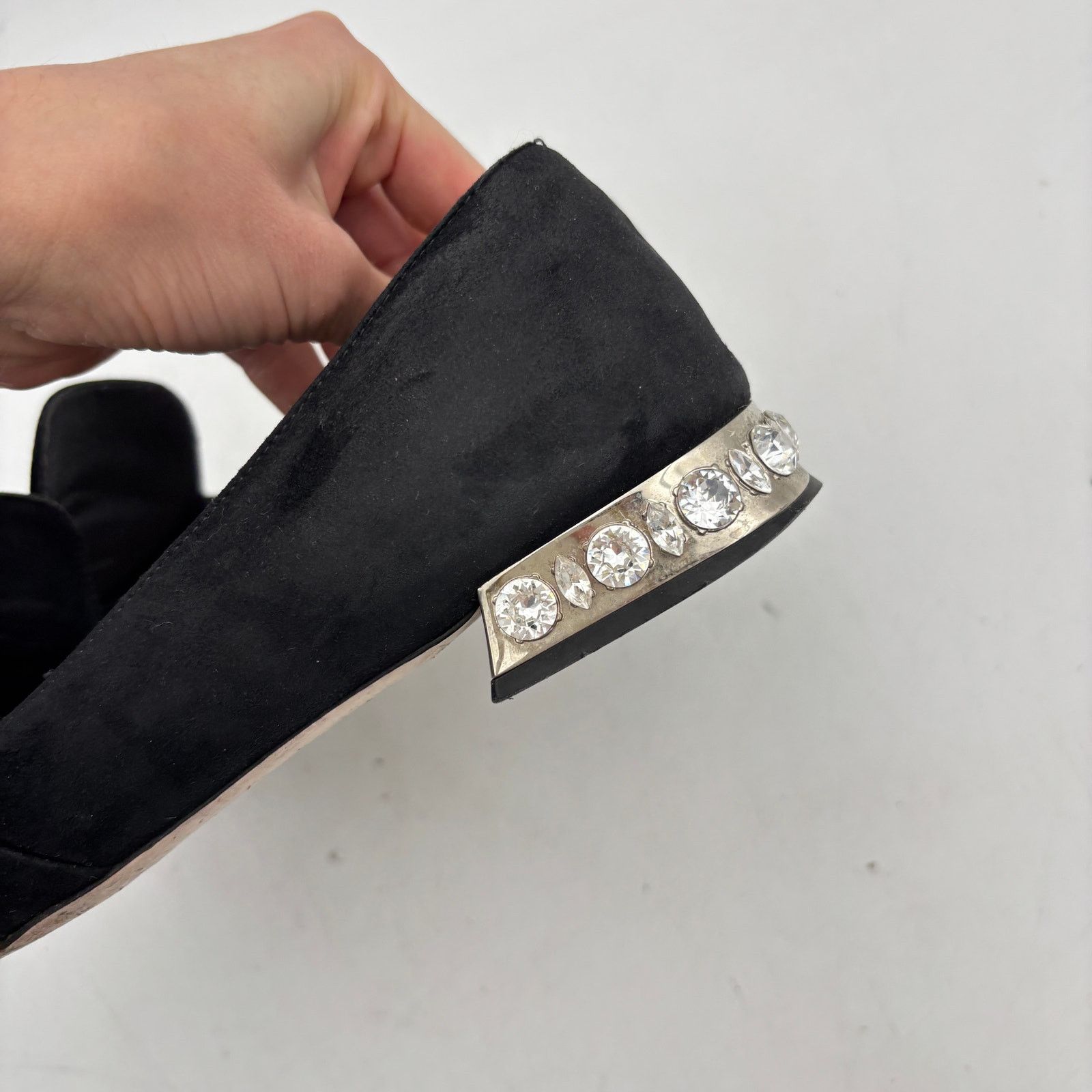 Miu Miu Miu Miu Suede Bow Jeweled Embellished Loafers Women's 37.5 Size US 7.5 / IT 37.5 - 13 Thumbnail