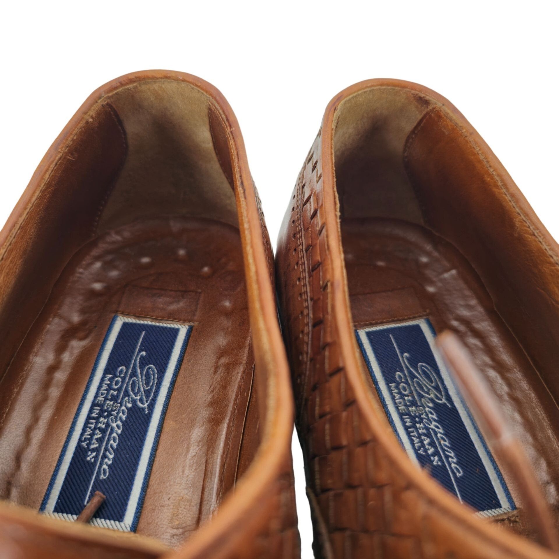 Bragano × Cole Haan Vintage Bragano Cole Haan Italy Mens 9.5 Brown Woven Leather Size US 9.5 / EU 42-43 - 7 Thumbnail