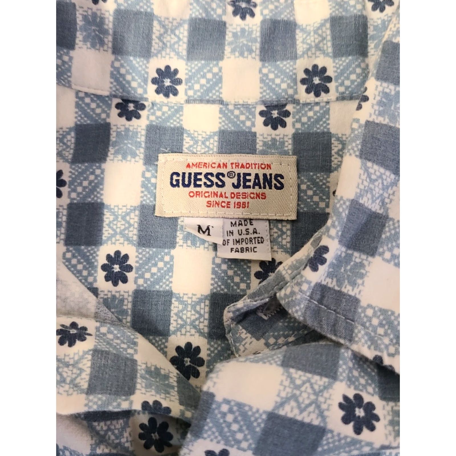 Guess VINTAGE GUESS Jeans 90s Button Up Shirt Floral Long Sleeve Retro Medium Size M / US 6-8 / IT 42-44 - 4 Thumbnail