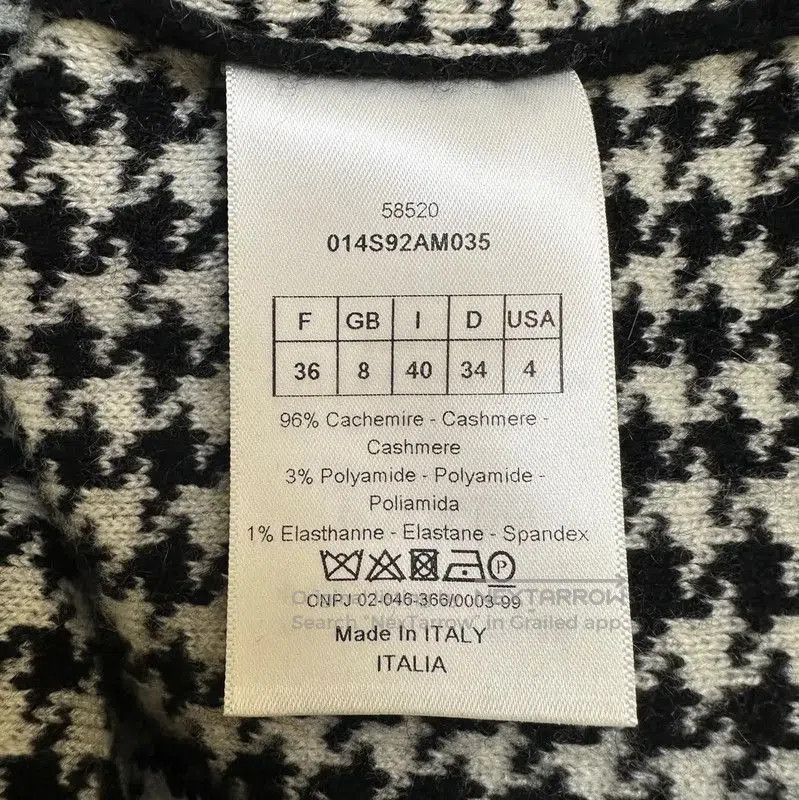 Dior Dior Black Cashmere Houndstooth Long Sleeve Sweater . Size S / US 4 / IT 40 - 8 Thumbnail