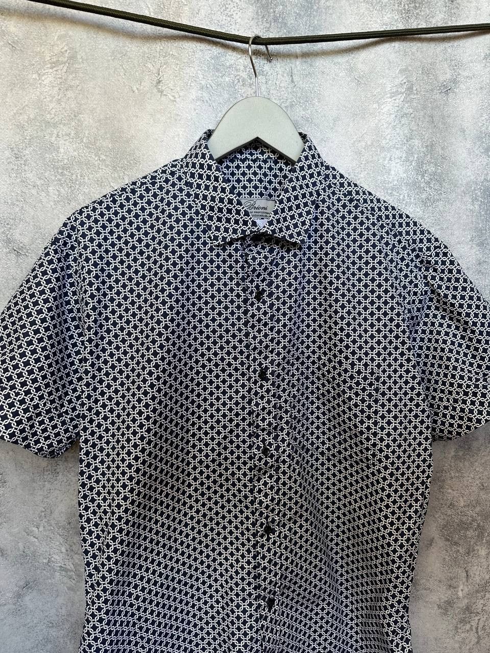Brioni Brioni Patterned Short Sleeve Button-Up Shirt Chain Print Size US L / EU 52-54 / 3 - 5 Thumbnail