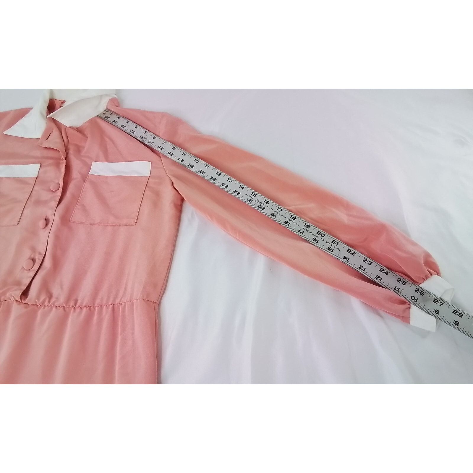 Other Caron Vintage Dress Women's Pink/White Size M / US 6-8 / IT 42-44 - 7 Thumbnail