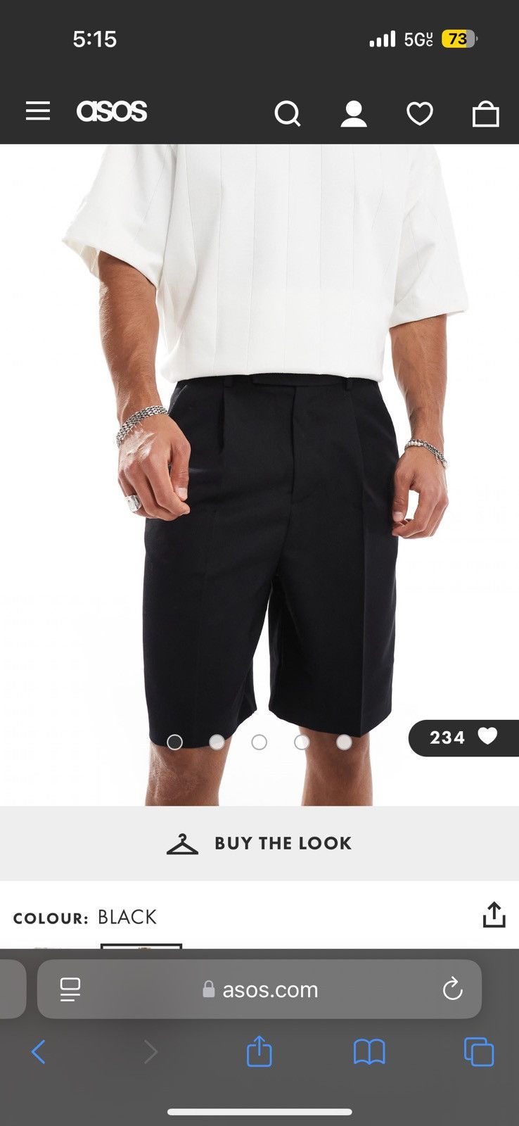 Asos ASOS DESIGN smart wide leg shorts in black Size US 28 / EU 44 - 1 Thumbnail