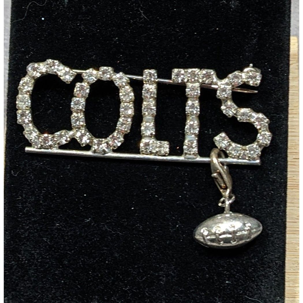Other Vintage Colts Rhinestone Brooch With Detachable Football Cha Size ONE SIZE - 3 Thumbnail