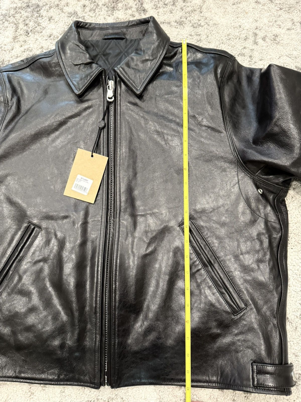 【Sサイズ】 stussy 25ss GARAGE JACKET LEATHER Stussy SS25 Leather Garage Jacket