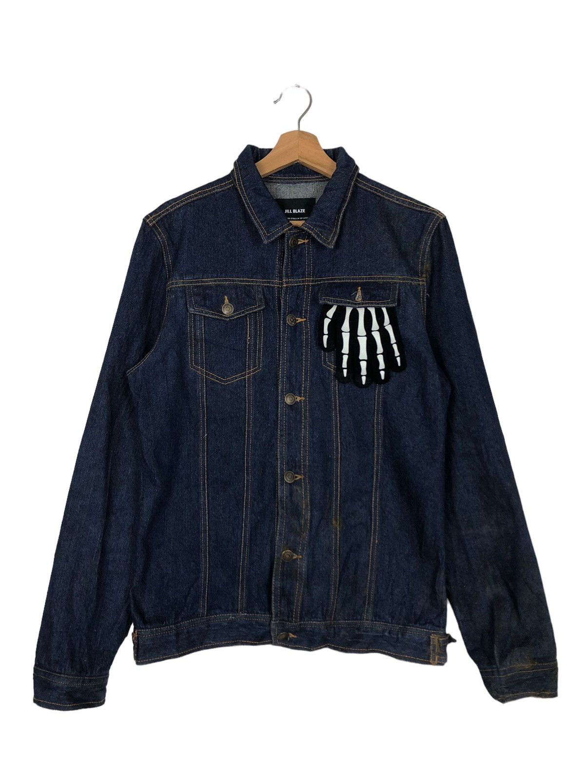 Japanese Brand 🔥Denim Trucker Jacket Jill Blaze Japan Biker Racing Size US L / EU 52-54 / 3 - 1 Thumbnail