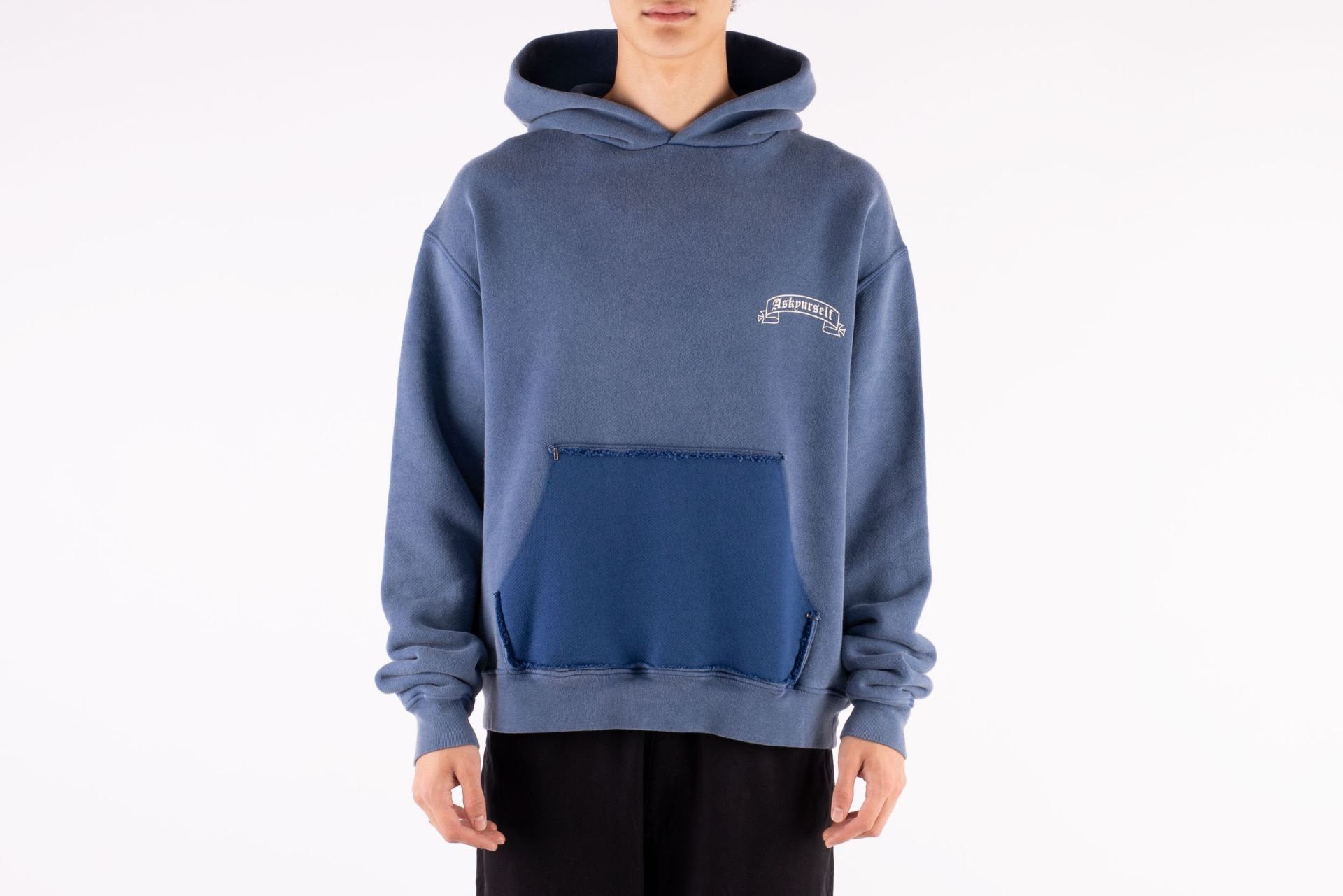 Askyurself Navy Vintage Banned Ripped Pocket Oversized Hoodie Size US XL / EU 56 / 4 - 2 Thumbnail