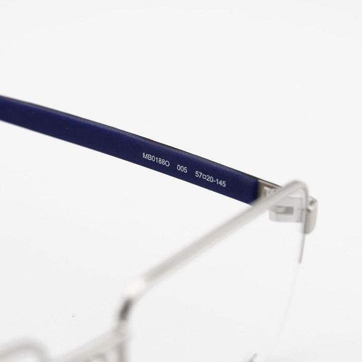 Montblanc Montblanc MB0188O 005 Eyeglasses Silver 57mm Rectangle Frame Size ONE SIZE - 5 Thumbnail