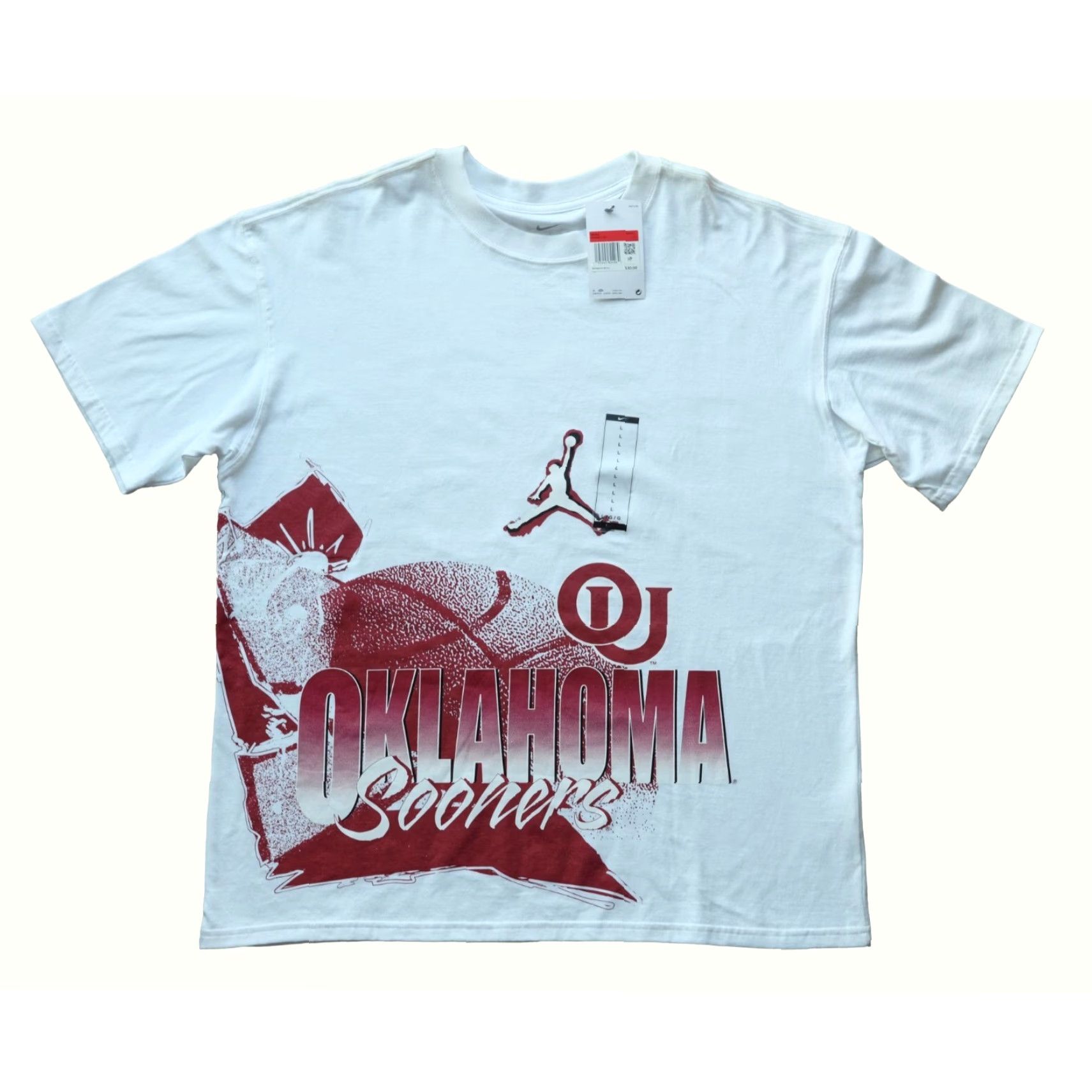 Jordan Brand JORDAN OU OKLAHOMA BASKETBALL NWT Y2K RETRO NIKE WHITE MEN SZ L T SHIRT Size US L / EU 52-54 / 3 - 2 Thumbnail