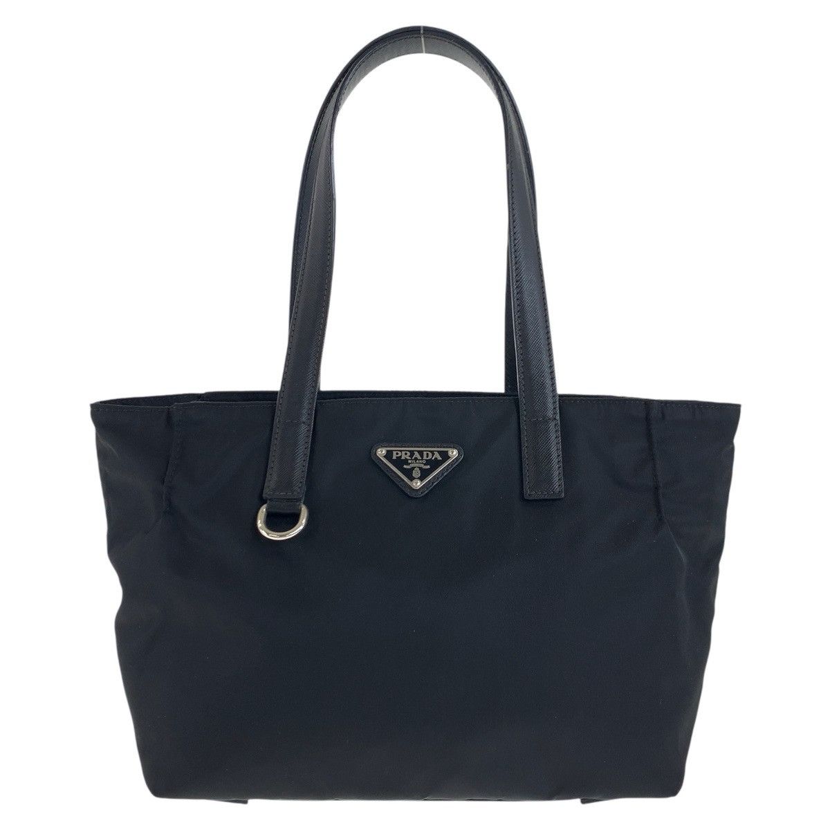 Prada Prada Tessuto Saffiano Nylon Leather Tote Bag Leather Tote Bag in Black, Women's