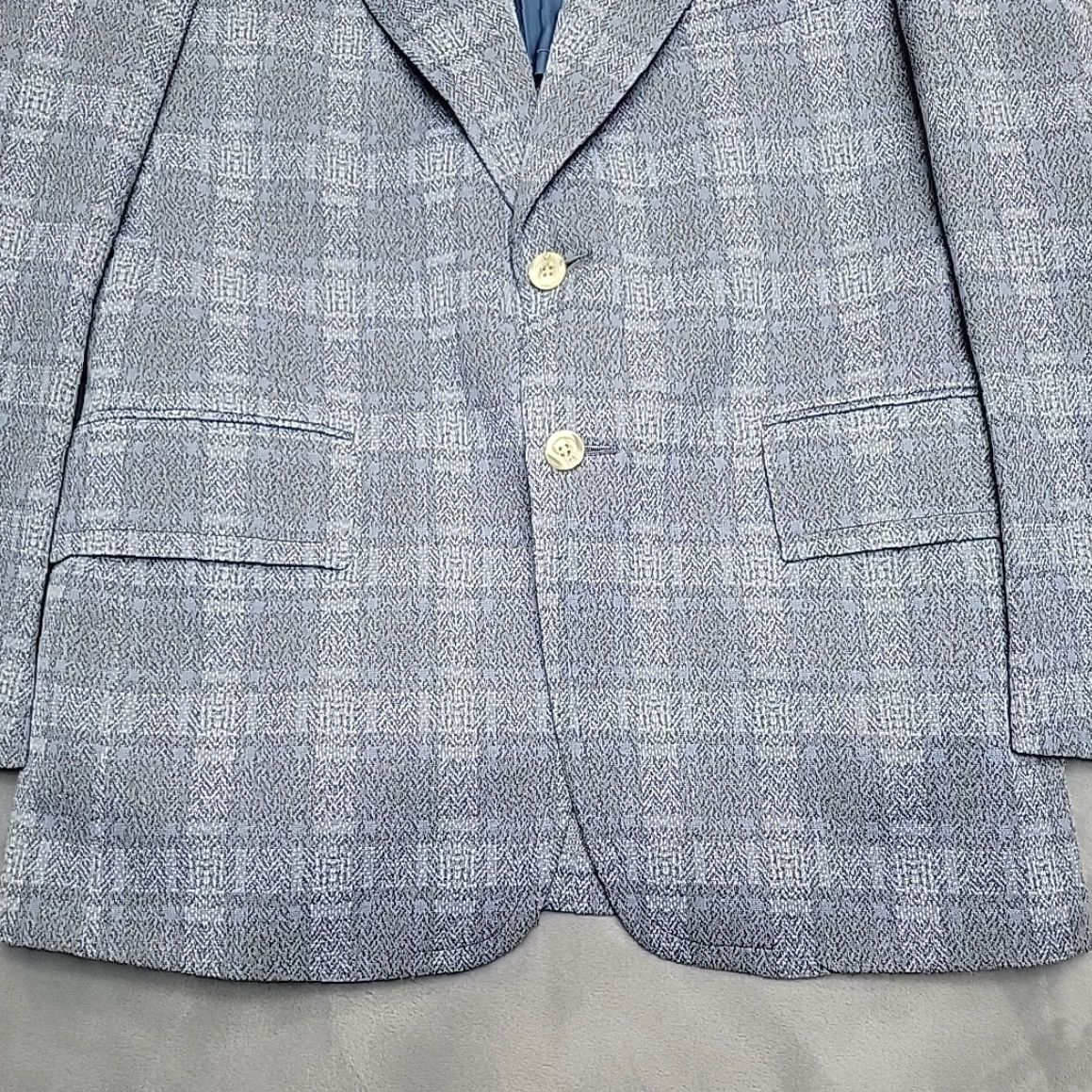Vintage VINTAGE Missoula Montana Blazer Mens Medium Blue Plaid Sport Coat Made in USA Shirt Size 40R - 3 Thumbnail