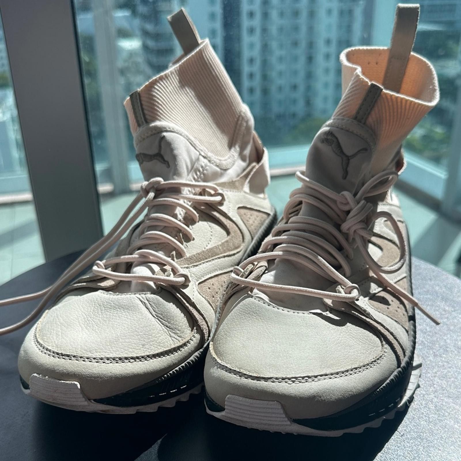 Puma Puma High-Top Sneakers in Cream and Black Size US 11 / EU 44 - 1 Thumbnail