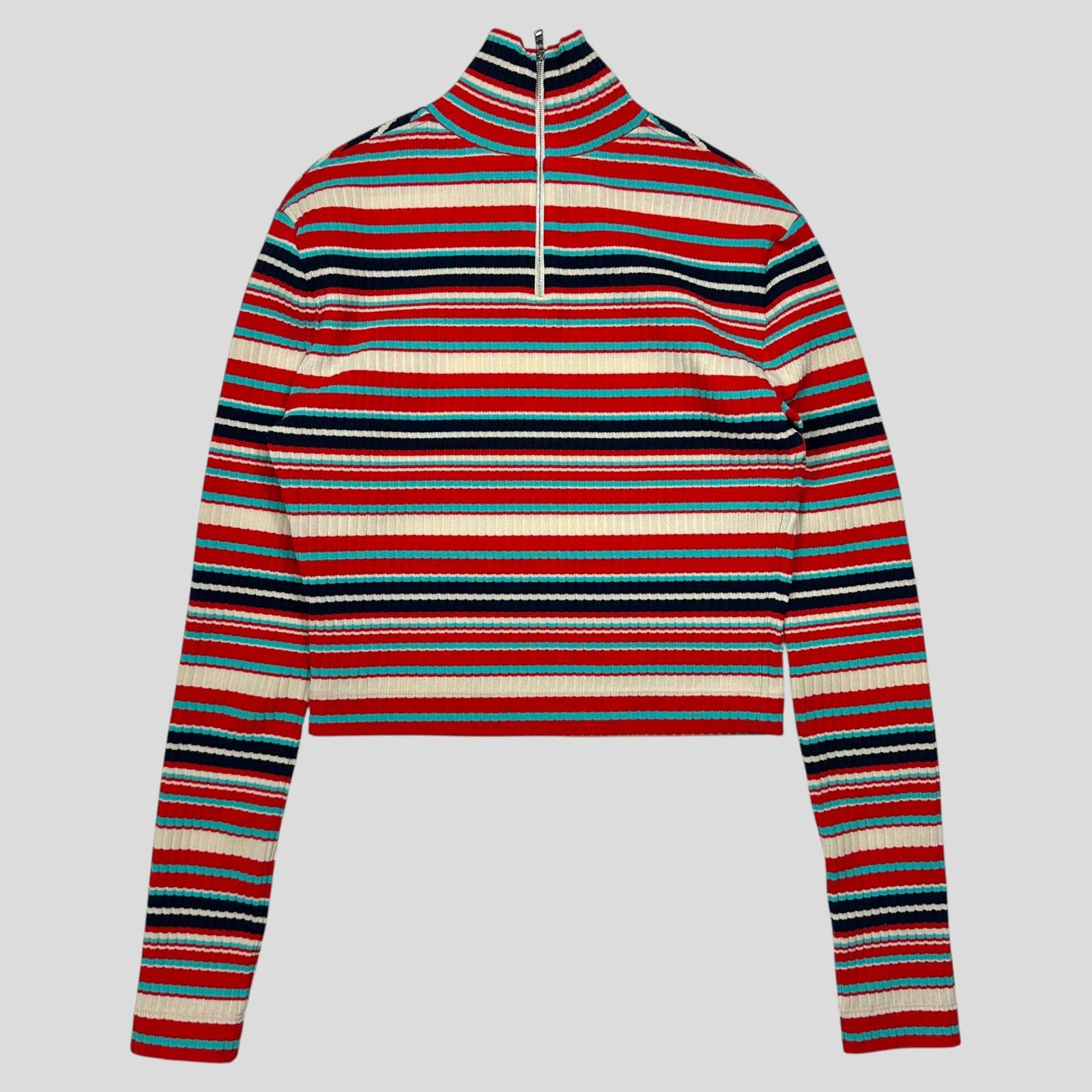 Prada Prada Milano 2018 Candy Striped Textured Cropped Logo Knit S Size S / US 4 / IT 40 - 5 Thumbnail