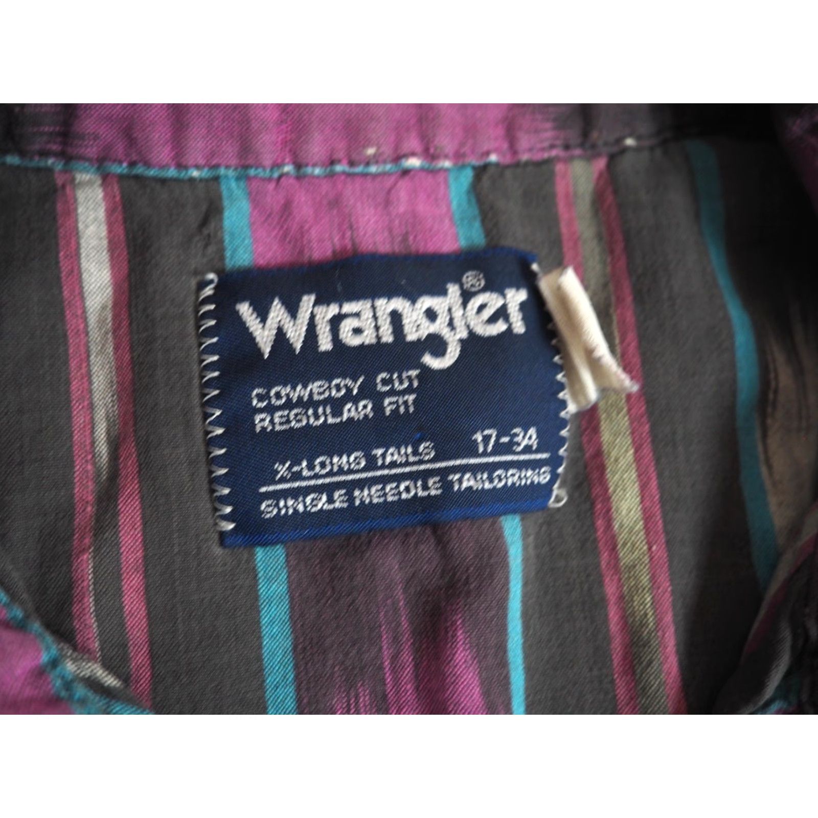 Wrangler VINTAGE Wrangler Cowboy Cut Shirt Western Black 80s Mens XL - Rockabilly, Long Sleeve, Cotton, 1980s • Cowboy Cut Rodeo Size US XL / EU 56 / 4 - 4 Thumbnail