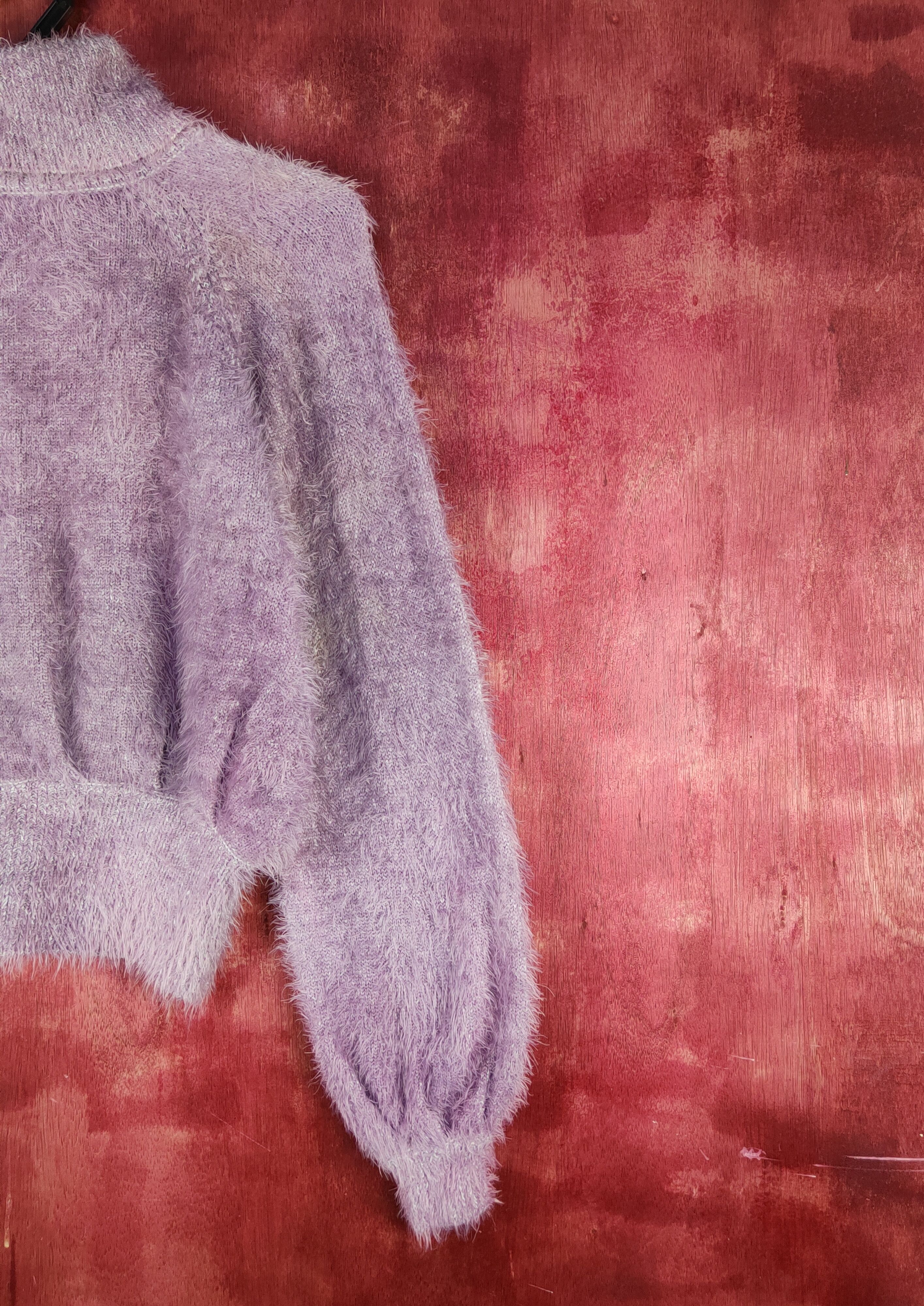 Homespun Knitwear Kobe Lettuce Purple faded Shaggy Fur Mohair Knitwear #S2278 Size S / US 4 / IT 40 - 9 Thumbnail