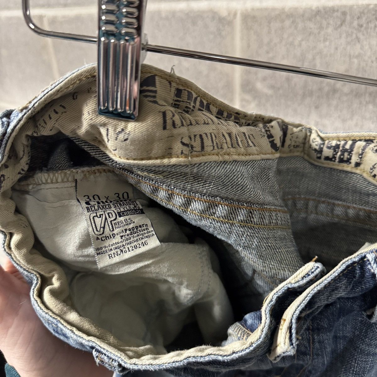 Vintage Y2K Baggy Embroidered Distressed Faded Jeans ERD Grunge Size US 30 / EU 46 - 7 Thumbnail