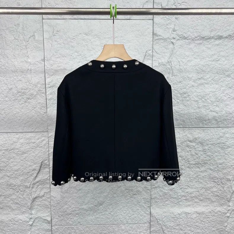 Valentino Valentino Black willow studded tweed jacket Size S / US 4 / IT 40 - 2 Thumbnail