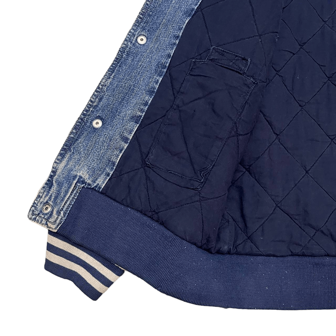 Route 66 Vintage 90's Route 66 Quilted Line Denim Bomber Jacket Size US M / EU 48-50 / 2 - 11 Thumbnail