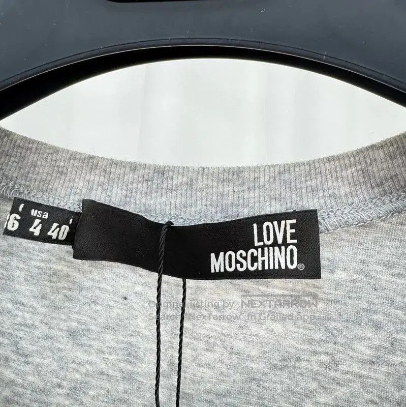 Moschino Moschino Grey Cotton Logo T-Shirt for Women . Size L / US 10 / IT 46 - 5 Thumbnail