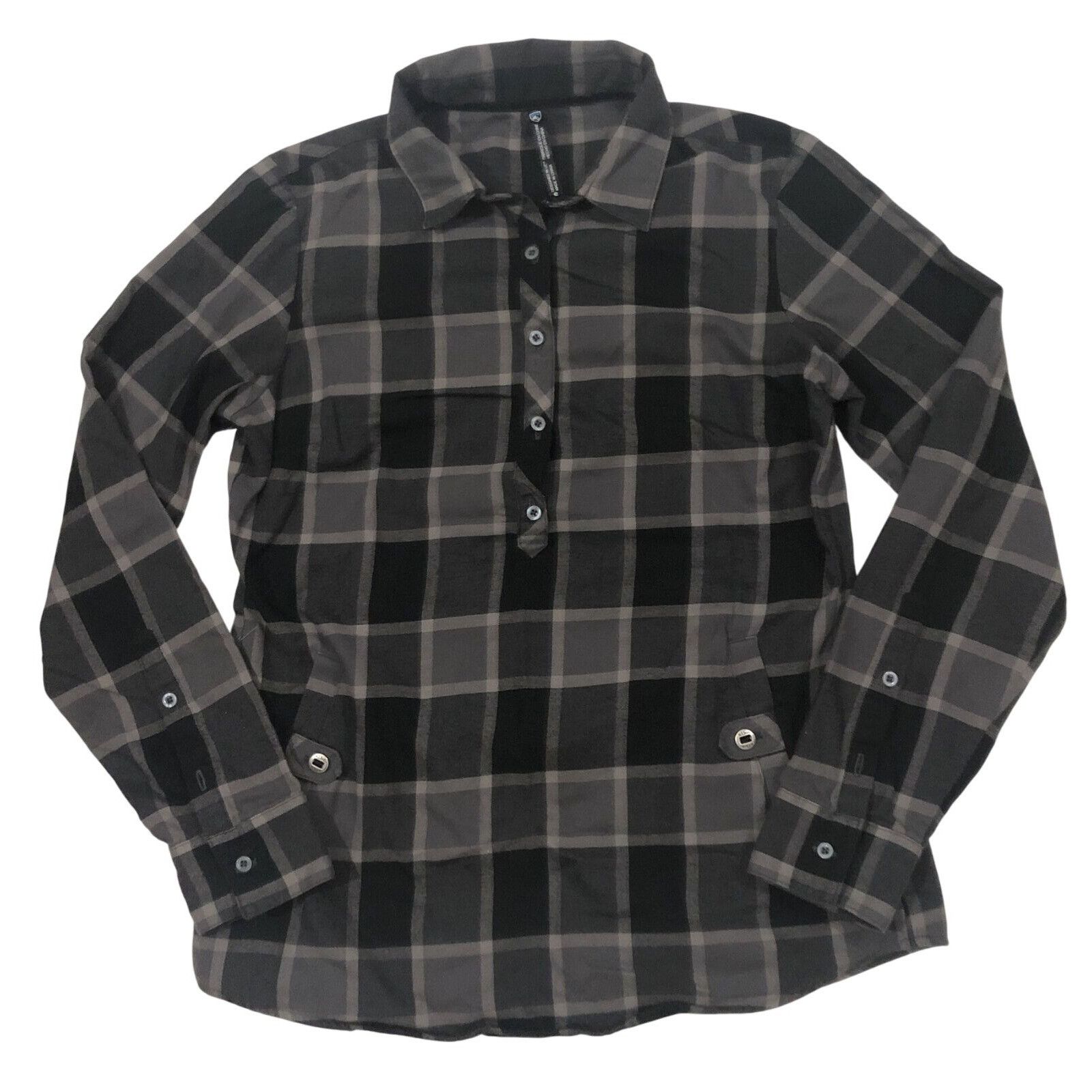 Kuhl KUHL shirt Womens small gray plaid pullover 1/4 button long Size S / US 4 / IT 40 - 1 Thumbnail