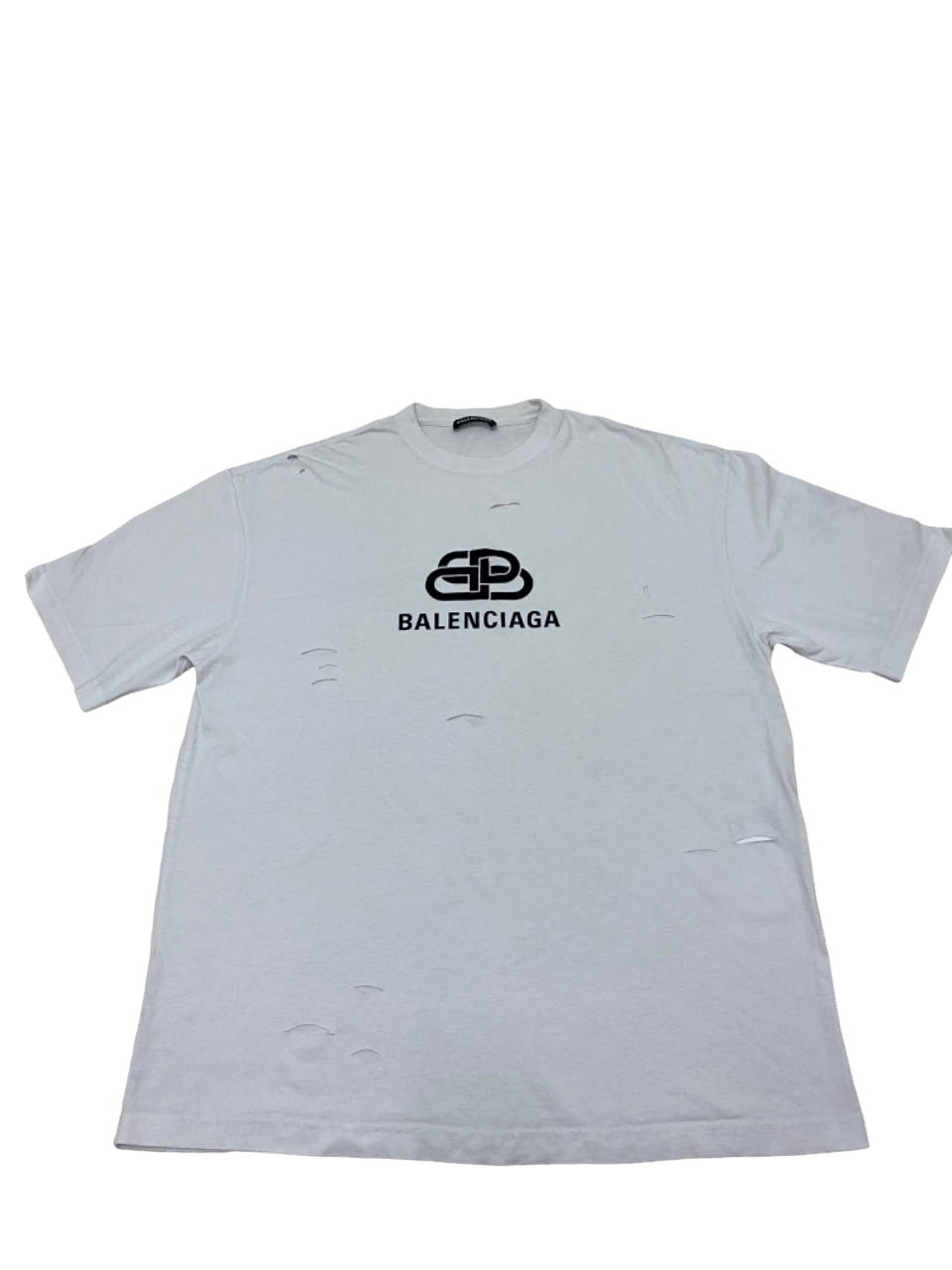 Balenciaga Oversized Balenciaga Interlock Distressed T Shirt Size US XS / EU 42 / 0 - 1 Thumbnail